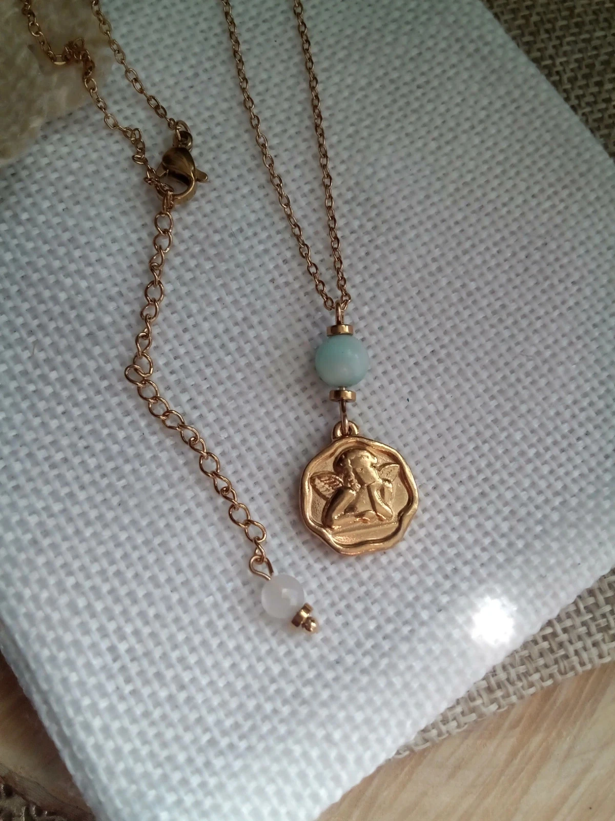 Collier ange et pierre naturelle de larimar – photo 3